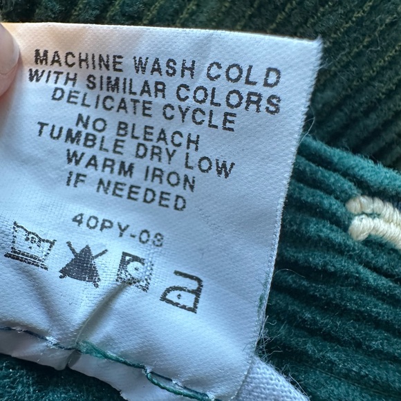 Vintage Orvis Hunter Green Corduroy Dog Embroidered Pants High Rise 30x27 Y2K - Picture 5 of 15